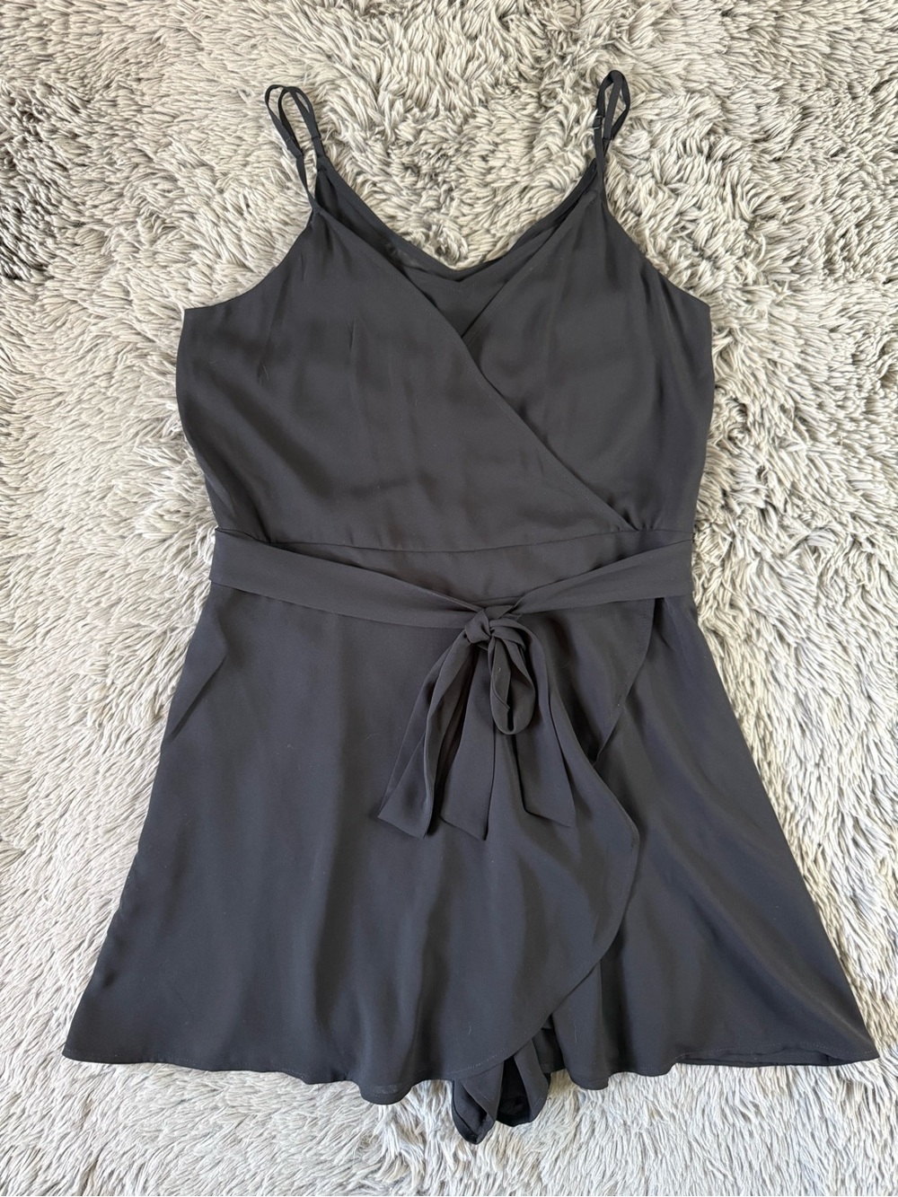 Express Black Wrap Front Romper Dress Skort Size 6 Adjustable Straps